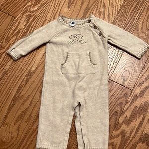 Janie and jack knit onsie with hedgehog